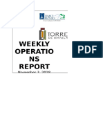 Operatiosn Report 1