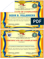 Dizon B. Villanueva: Certificate of Completion