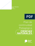 Plan de Continuidad Pedagogica Ciencias Naturales 1er y 2do Ciclo