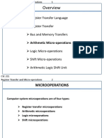 Register Transfer Language Register Transfer Bus and Memory Transfers Arithmetic Micro-Operations Logic Micro-Operations Shift Micro-Operations Arithmetic Logic Shift Unit