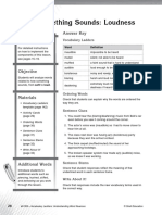 How Something Sounds: Loudness: Teacher Note Answer Key