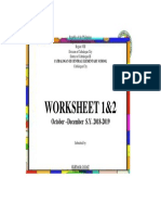 Worksheet 1&2: October - December S.Y. 2018-2019