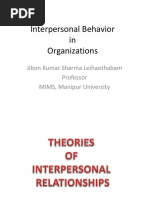 Interpersonal Behavior in Organizations