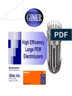 High Efficiency Large PEM Electrolyzers: Giner, Inc