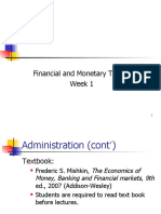 Financial and Monetary Theory Week 1