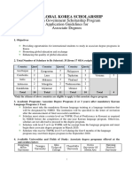 Korean Government Scholarship Program Application Guidelines For Associate Degrees