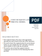 Cost of Equity and Capital Pricing Model: Presented By: Akhilesh Dalal Preeti Yadav Bhushan Pednekar Anuja Naik