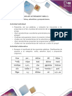 Actividades - Tarea 2 - Conjugar Verbos, Adverbios y Preposiciones.