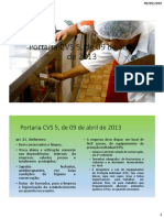 Portaria CVS 5, de 09 de Abril de 2013