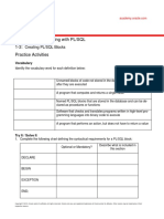 Database Programming With PL/SQL 1-3: Practice Activities