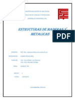 Cuarto Avance Estructuras de Madera y Metalicas