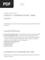 Article 19 - Constitution of India - Notes