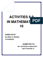 Activities 8 Math