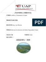 Informe de Solidos Suspendidos Totales