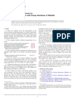 Vickers Hardness and Knoop Hardness of Metallic Materials: Standard Test Methods For