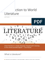 Lecture 1 - Introduction To World Literature