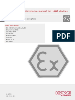 Operating and Maintenance Manual For HAWE Devices: For Intended Use in Explosive Atmospheres