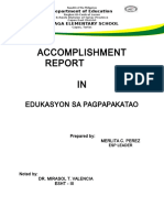 Accomplishment IN: Edukasyon Sa Pagpapakatao