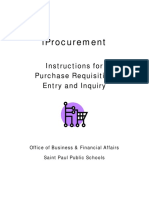 Iprocurement: Instructions For Purchase Requisition Entry and Inquiry