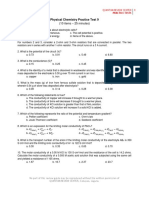 Physical Chemistry Practice Test 9: (10 Items - 25 Minutes)