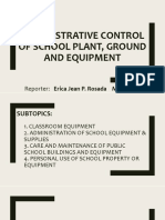 Administrative Control of School Plant, Ground and Equipment