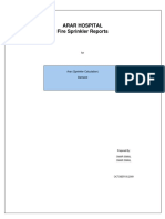 Arar Hospital Fire Sprinkler Reports: Prepared By: Omar Ismail Omar Ismail