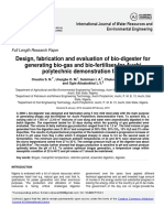 Design, Fabrication and Evaluation of Bio-Digester For Generating Bio-Gas and Bio-Fertiliser For Auchi Polytechnic Demonstration Farm