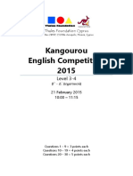 Kangourou English 2015 Level 3 4