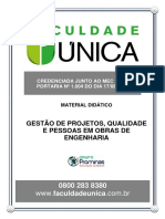 Gestão de Projetos, Qualidade E Pessoas em Obras de Engenharia