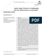 When The Going Gets Tough: Schools in Challenging Circumstances and The Effectiveness of Principals' Leadership Styles