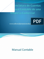 La Nomenclatura de Cuentas y El Manual Contable en Una Empresa Comercial