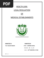 Health Law-Legal Regulation OF Medical Establishments