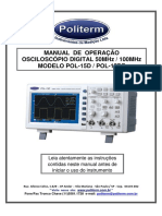 Manual de Operação Osciloscópio Digital 50Mhz / 100Mhz Modelo Pol-15D / Pol-15De