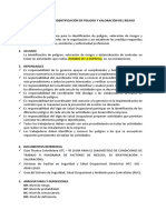 Procedimiento Identificación de Peligro y Valoración de Riesgo.