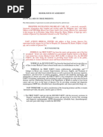 This Memorandum of Agreement Executed and Entered Into by and Between