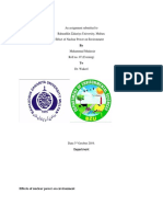 An Assignment Submitted To Bahauddin Zakariya University, Multan. Effect of Nuclear Power On Environment