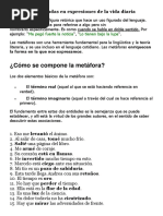 Metáforas Utilizadas en Expresiones de La Vida Diaria