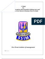 Project On Consumer Perception About Branded Clothing Store and Merchandise Levis Stores and Koutons Store in India