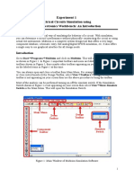 Experiment 1 Electrical Circuits Simulation Using Multisim Electronics Workbench: An Introduction