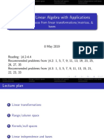 MATH 4A - Linear Algebra With Applications: Lecture 17: Subspaces From Linear Transformations/matrices, & Bases