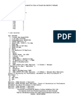 Spool Generated For Class of Oracle by Satish K Yellanki