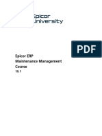 Epicor ERP Maintenance Management Course