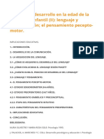 Tema 7 - El Desarrollo en La Edad de La Educación Infantil (II) : Lenguaje y Comunicación El Pensamiento Pecepto-Motor