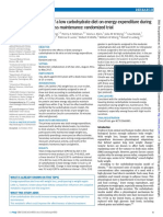 Effects of A Low Carbohydrate Diet On Energy Expenditure During Weight Loss Maintenance: Randomized Trial