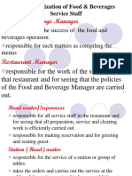 Food and Beverage Manager: The Organization of Food & Beverages Service Staff