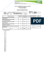 Fourth Summative Test in Science