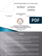 Irrigation & Ground Water Recharge by A Checkdam