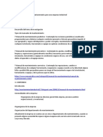 Diseñar Un Manual de Mantenimiento para Una Empresa Industrial