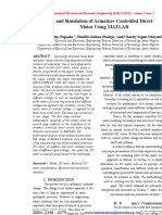 Modelling and Simulation of Armature-Controlled Direct Current Motor Using MATLAB