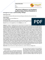 Analysis of Family Structure Influence On Academic Performance Among Secondary School Students in Bungoma East Sub-County, Kenya